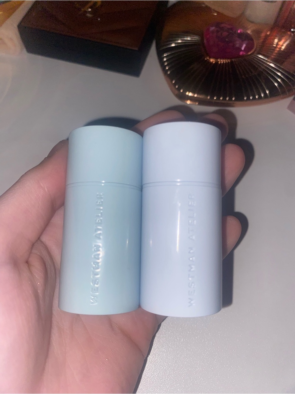 Westman atelier blush stick (2 shades included) petal and chouchette